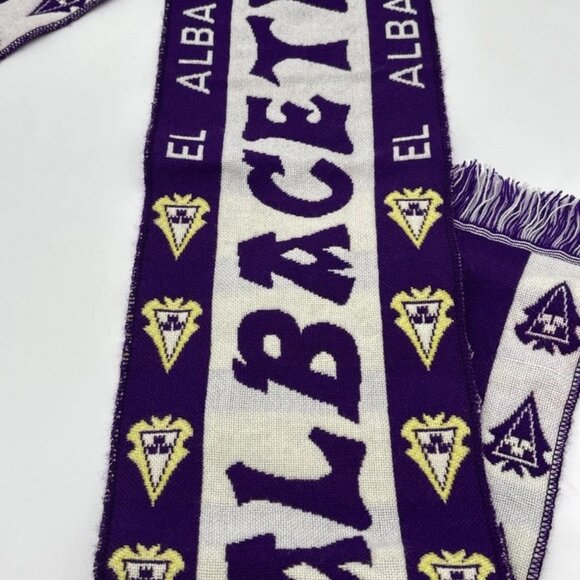 Vintage Albacete Balompié Scarf Purple & White w/ Logo OSFM Segunda Division - Picture 4 of 5